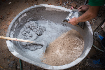 Mixing cement