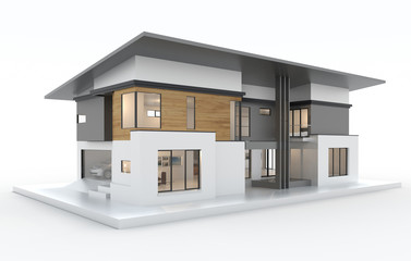 3d render of modern house isolated on a white.