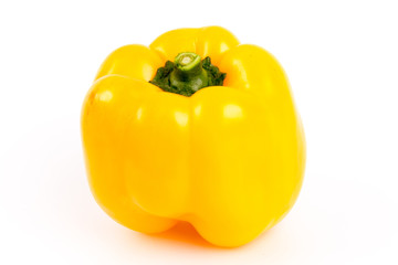 Yellow bell pepper isolated on white background