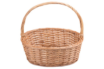 wicker Basket isolated on white background