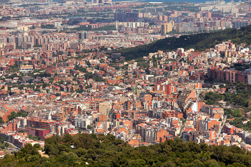Fototapeta premium Panoramic view of Barcelona Spain