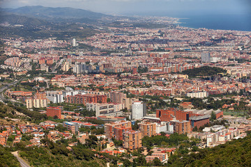 Fototapeta na wymiar Panoramic view of Barcelona Spain