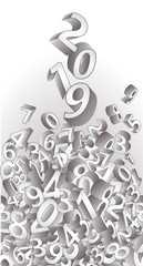 Happy 2019 New Year 3D background, vector illustration