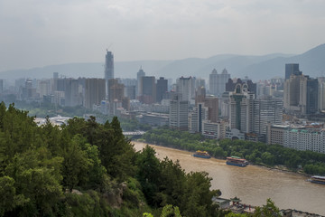 City of Lanzhou, China by Yellow River