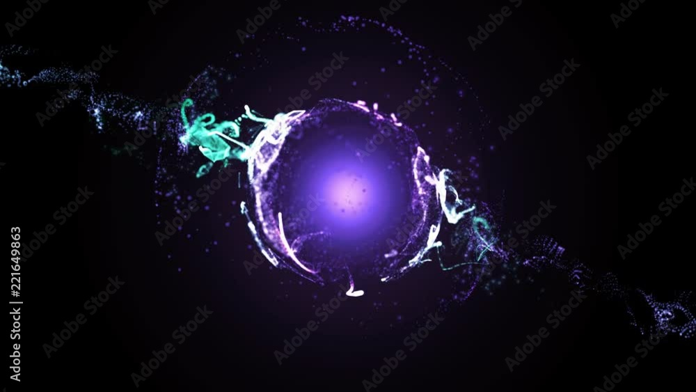 Poster twist purple plasma moving particle form motion background