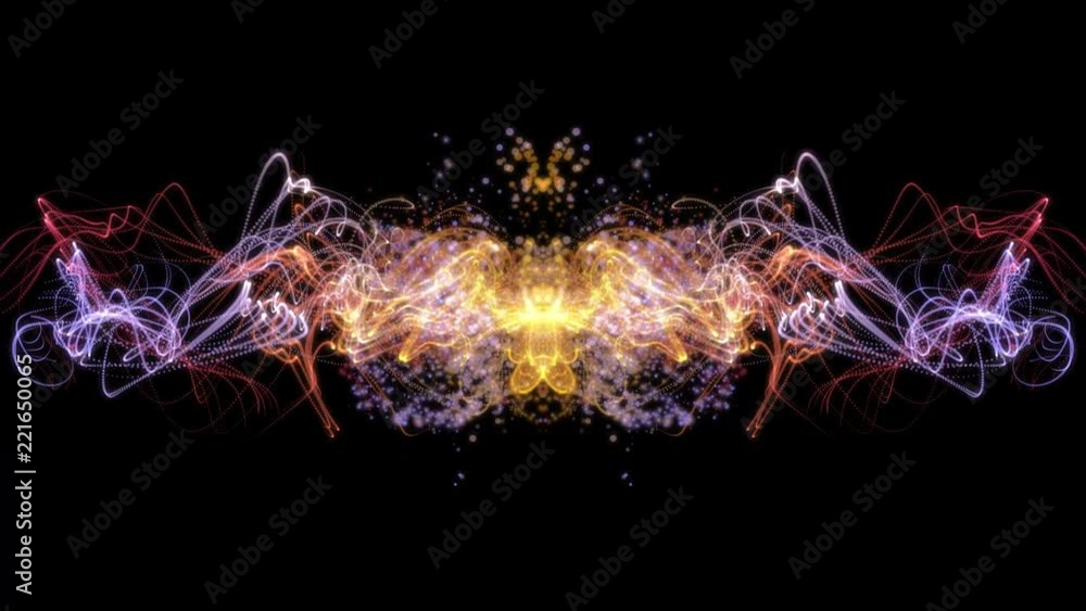 Poster twist wave kaleidoscope plasma moving particle form motion background