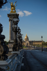 Fototapeta na wymiar Pont Alexandre III in the morning, sunrise, Paris, France, 06.07.2018.