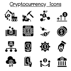 Cryptocurrency icon set
