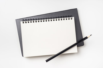 Top view collection of two kraft spiral notebook