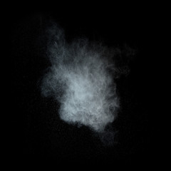 Dust cloud on black background