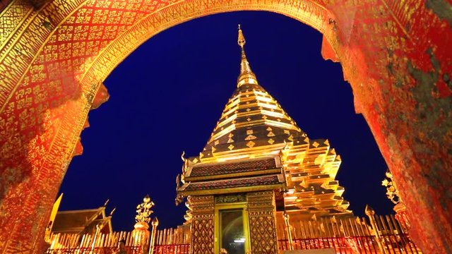 4K Video of Wat Phrathat Doi Suthep in Chiangmai province of Thailand