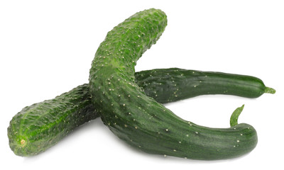 Fresh сucumber isolated on white.