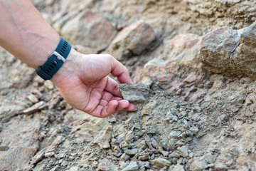 Man at archaeology site