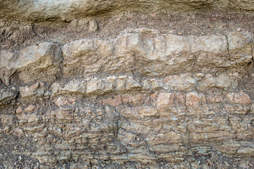 Archaeology layers at dig site