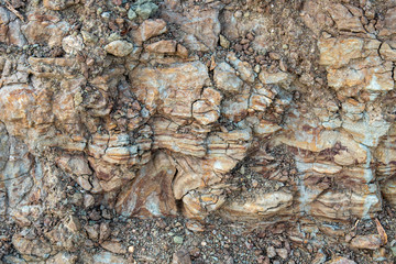 Archaeology layers at dig site