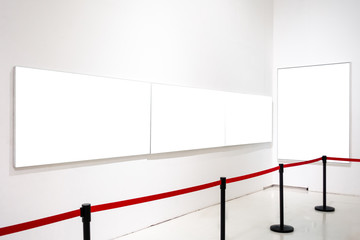 Art Gallery Museum Blank Frame Exhibition White Clipping Path Isolated