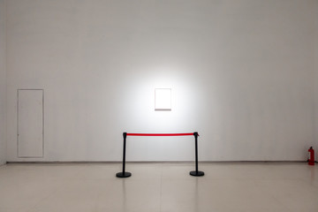 Naklejka premium Art Gallery Museum Blank Frame Exhibition White Clipping Path Isolated