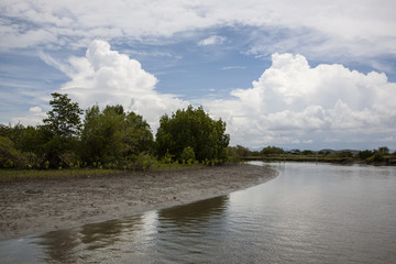 landscape with river and clouds