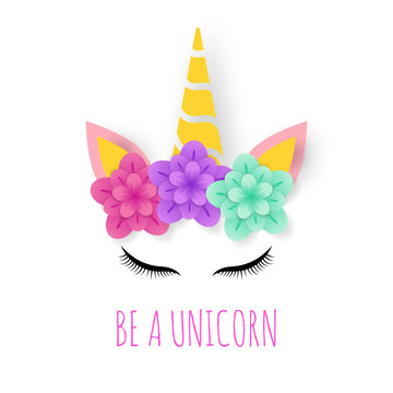 unicorn paper art logo