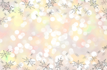 красивая иллюстрация блестящих снежинок на блестящем фоне      