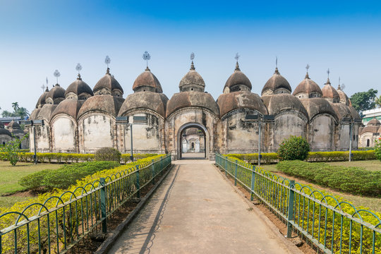 108 Shiva Temples of Kalna, Burdwan , West Bengal. A total of 108 temples of Lord Shiva (a Hindu God), are arranged in two concentric circles - an architectural wonder,