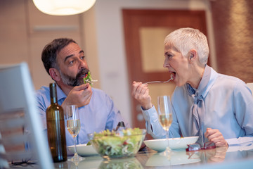 Romantic mature couple