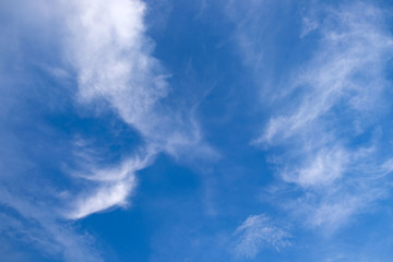 Blue sky clouds background. Beautiful white cloud on blue sky background