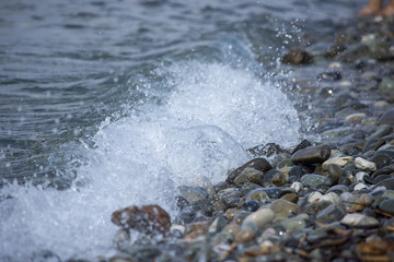 sea wave on the pebbles