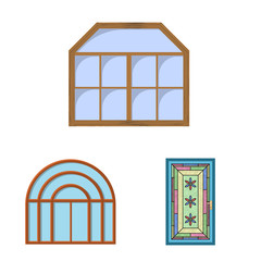 Isolated object of door and front logo. Collection of door and wooden vector icon for stock.