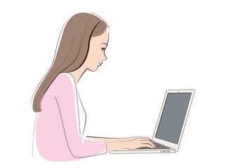 女性_パソコン操作
