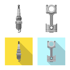 Vector design of auto and part logo. Set of auto and car stock vector illustration.