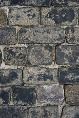 old cobblestone road for background or texture