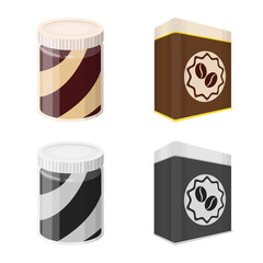 Vector design of can and food icon. Collection of can and package stock symbol for web.