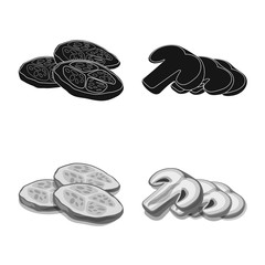 Vector design of burger and sandwich icon. Collection of burger and slice stock symbol for web.