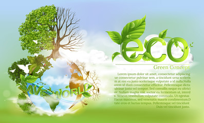 Earth Day. Eco friendly concept. Vector illustration. Earth day concept. World environment day background. Save the earth. Happy Earth Day Poster or Banner Background.