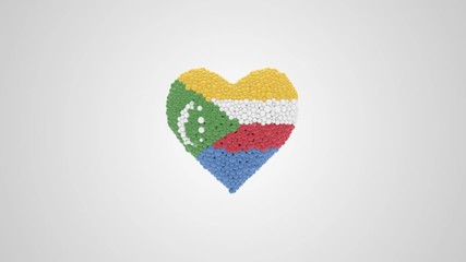 Comoros National Day. July 6. Independence Day. Heart animation with alpha.