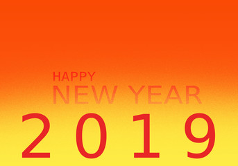 Happy New Year 2019 greeting RED with golden glitter background Illustration with gradients 3D illusion space