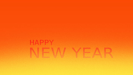 Happy New Year greeting RED with golden glitter background Illustration with gradients 3D illusion space