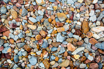 Sea pebbles. Small stones gravel texture background.Pile of pebbles, 