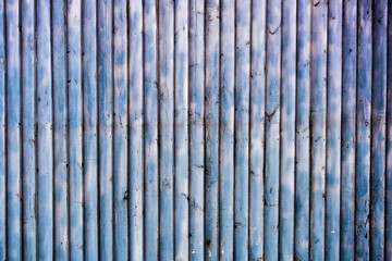 Blue wooden wall from vertical slats
