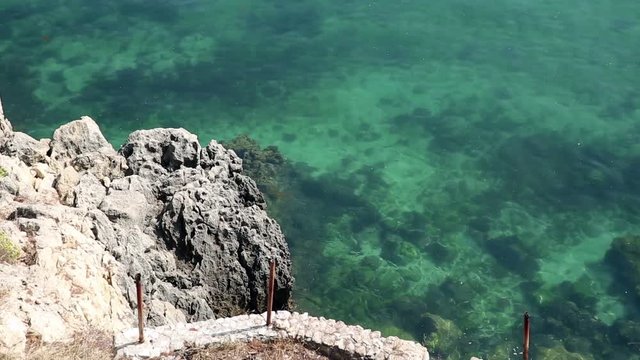 coastline at Portinho da Arrabida bay, Set&uacute;bal, Portugal
