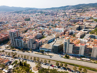 Naklejka premium View from drone on summer seascape of Mataro