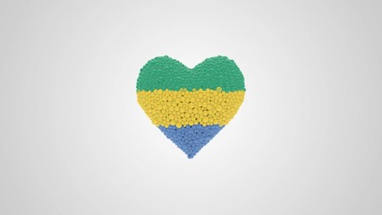 Gabon National Day. August 17. Independence Day. Heart animation with alpha.
