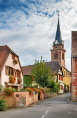 street in Bergheim, Alsace, France