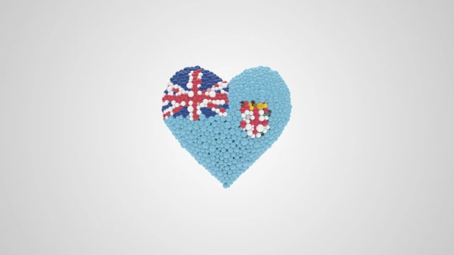 Fiji National Day. October 10. Independence Day. Heart animation with alpha.