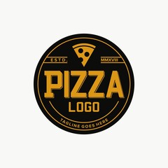 Pizza logo for fast food restaurant, simple flat style