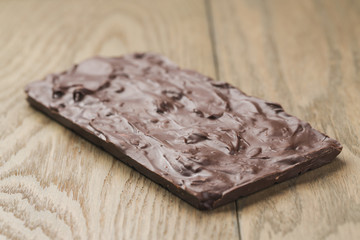 Closeup homemade dark chocolate