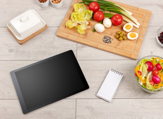 Healthy food composition with empty tablet