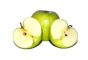 green apple isolated on white background. food, healthy