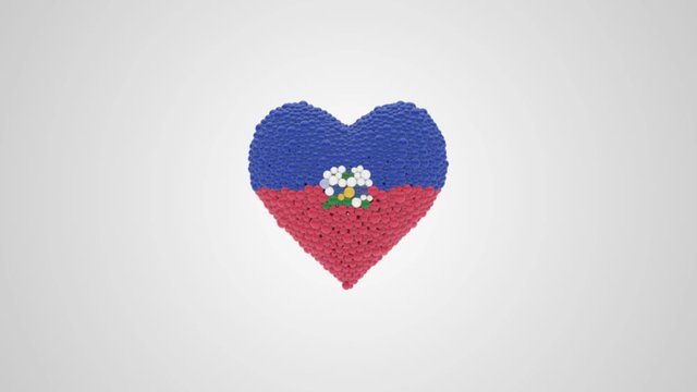 Haiti National Day. May 18. Heart animation with alpha.